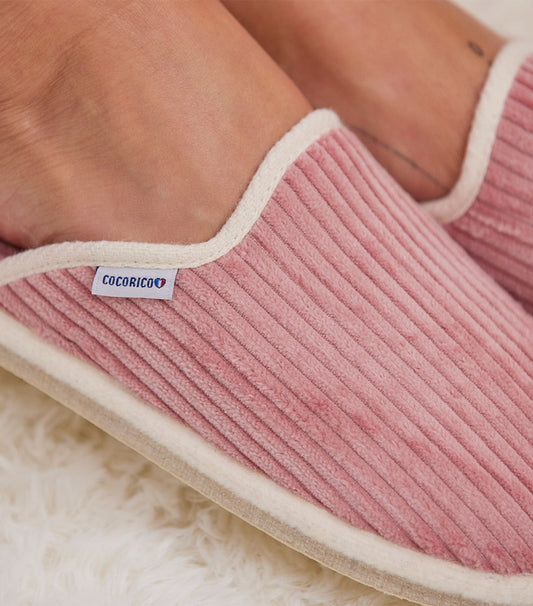 Mules Velours Femme Rose