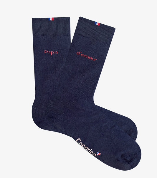Chaussettes Homme Marine - Papa Amour (Rouge)