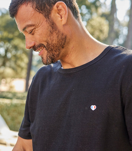 T-shirt Homme en Lin Noir - Iconique