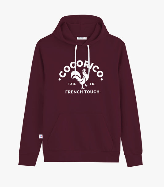 Sweat à capuche Homme Bordeaux - Coq Français