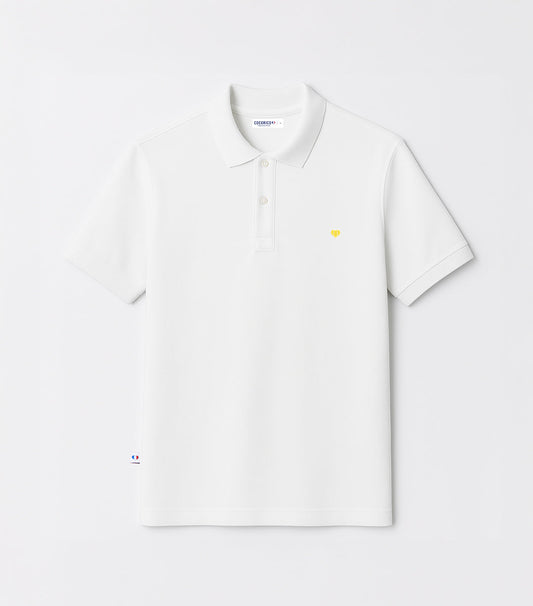 Polo Homme Blanc - Le Coeur (jaune)