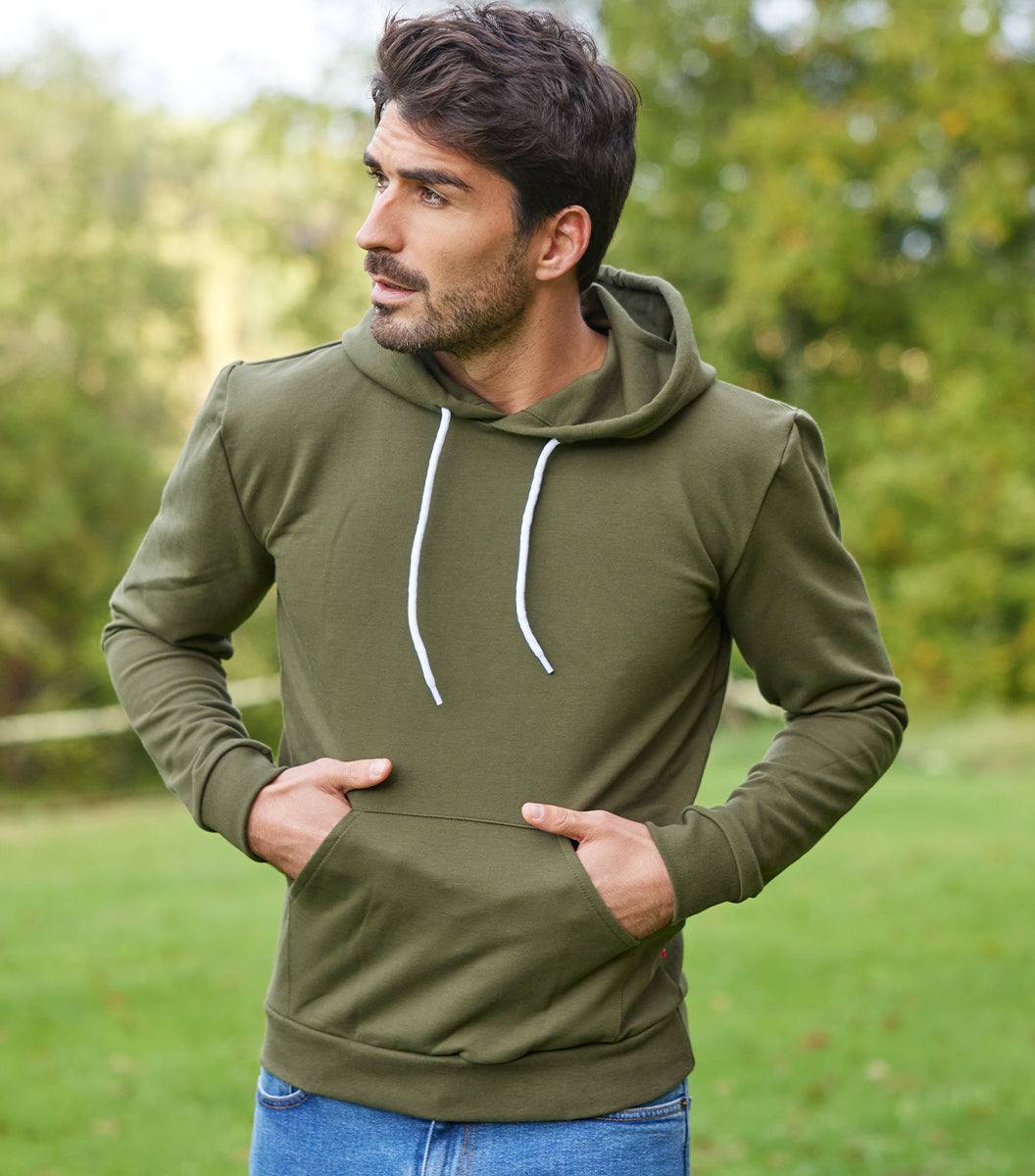 Sweat à capuche Homme Kaki - Intemporel