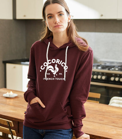 Sweat à capuche Femme Bordeaux - Coq Français