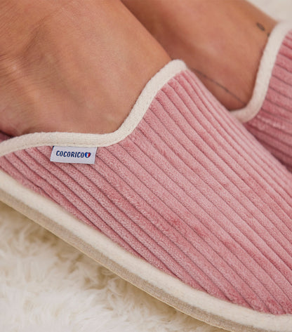 Mules Velours Femme Rose