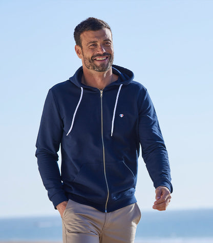 Sweat zippé Homme Marine - Iconique