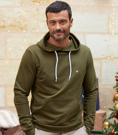 Sweat à capuche Homme Kaki - Iconique