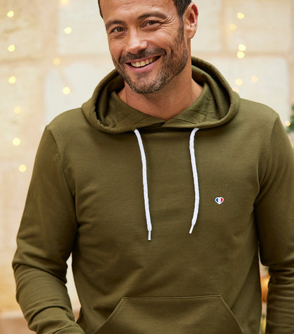 Sweat à capuche Homme Kaki - Iconique