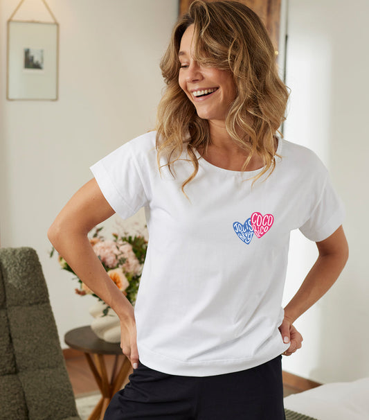 T-shirt Pyjama Femme Blanc - Jolis Rêves