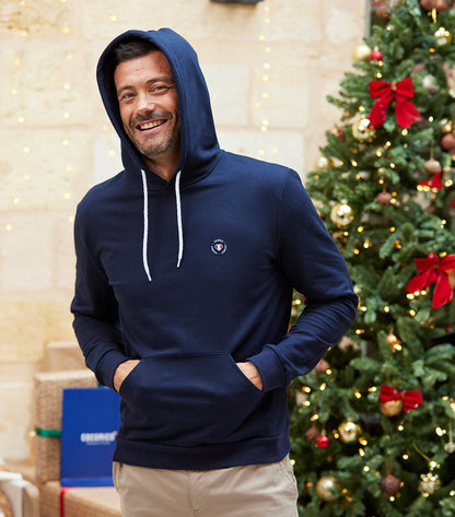 Sweat à capuche Homme Marine - Blason