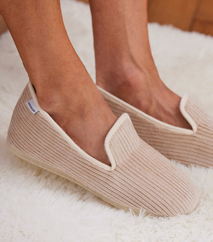 Charentaises Velours Homme Beige