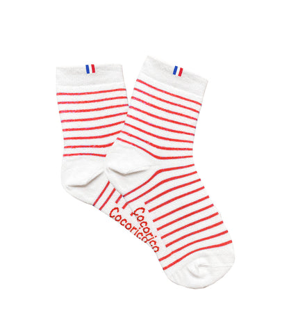 Chaussettes Femme Marinière Rouge - Intemporel