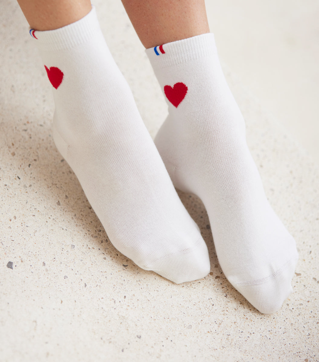 Chaussettes Femme - Grand Cœur Rouge