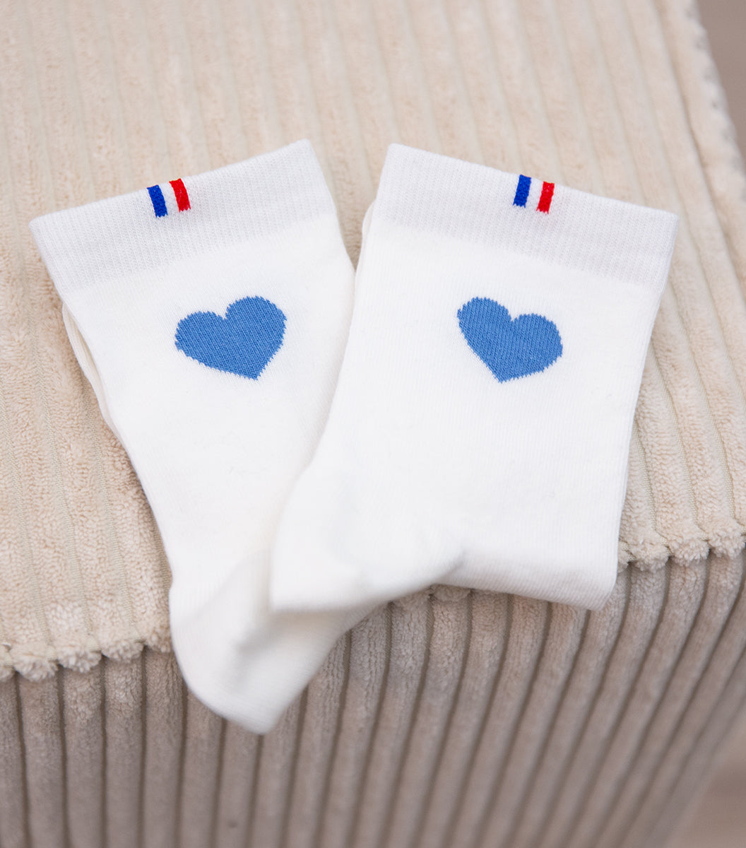 Chaussettes Femme - Grand Cœur Ciel