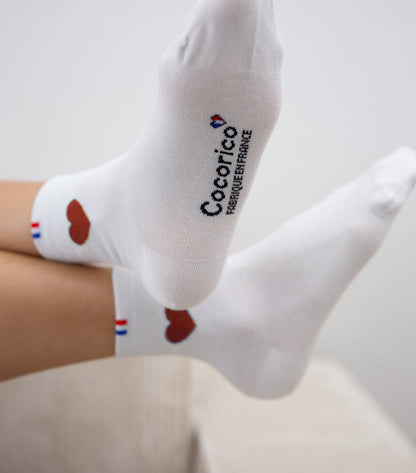 Chaussettes Femme - Grand Cœur Rouge