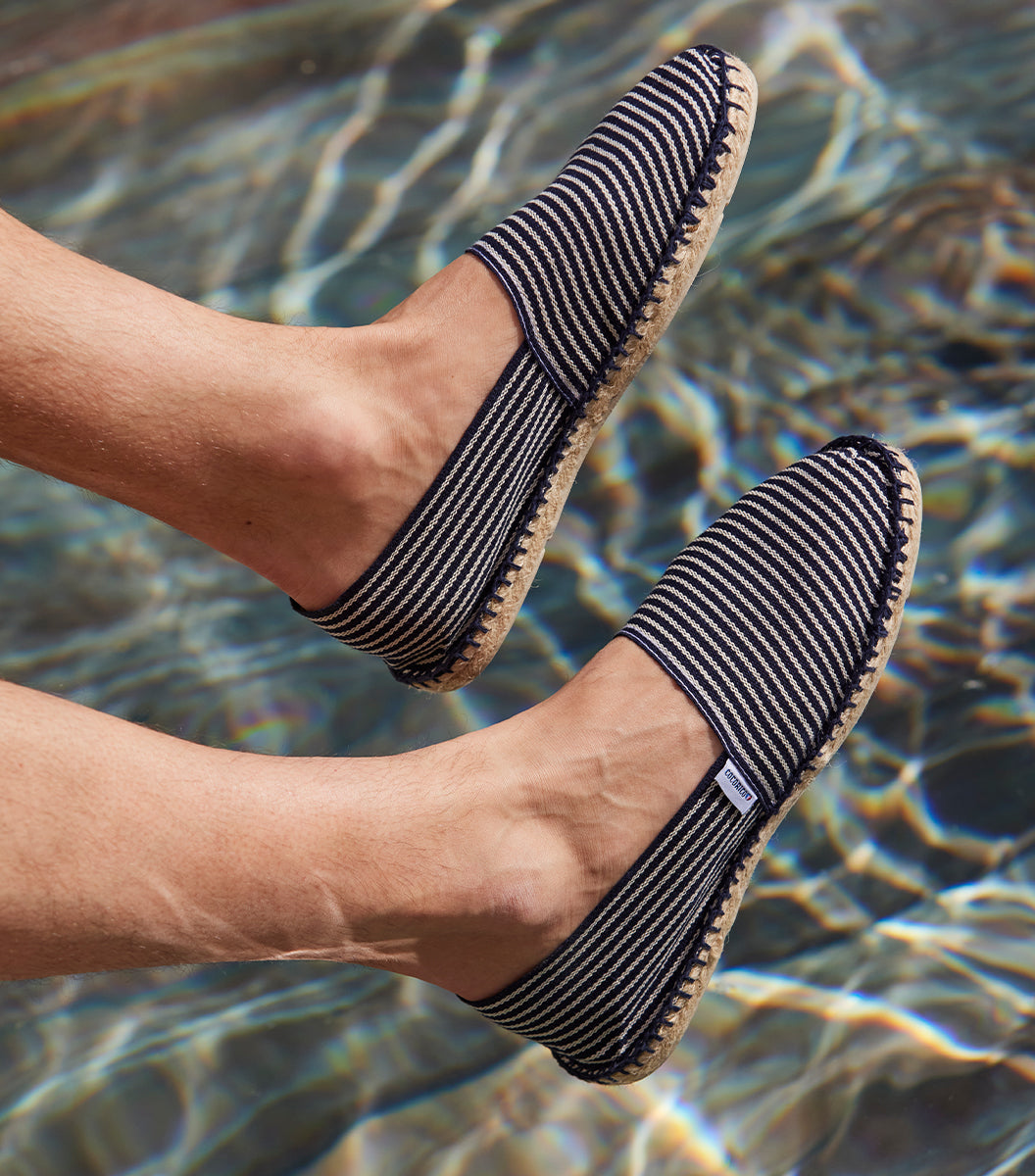 Espadrille Homme Rayé Fine Bleu
