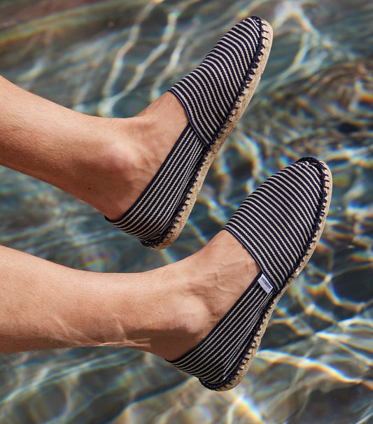 Espadrille Homme Rayé Fine Bleu