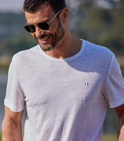 T-shirt Homme en Lin Blanc - Iconique