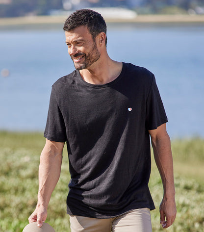 T-shirt Homme en Lin Noir - Iconique