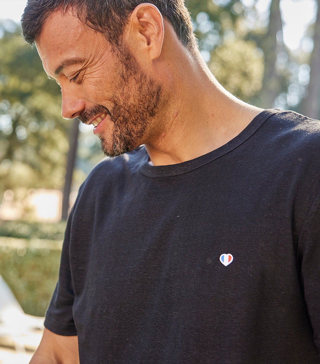 T-shirt Homme en Lin Noir - Iconique