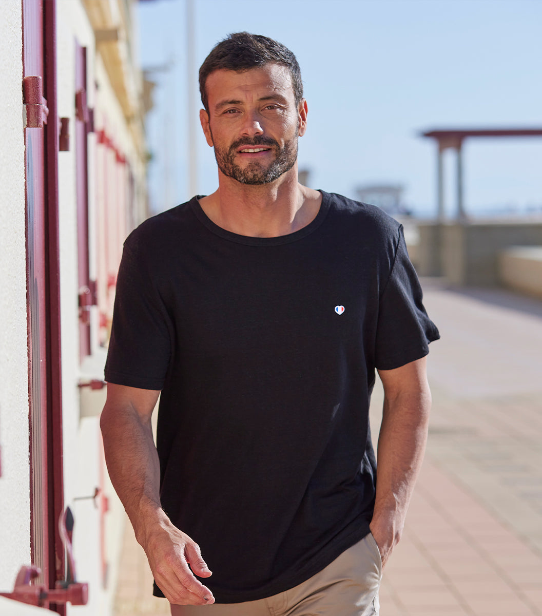 T-shirt Homme en Lin Noir - Iconique