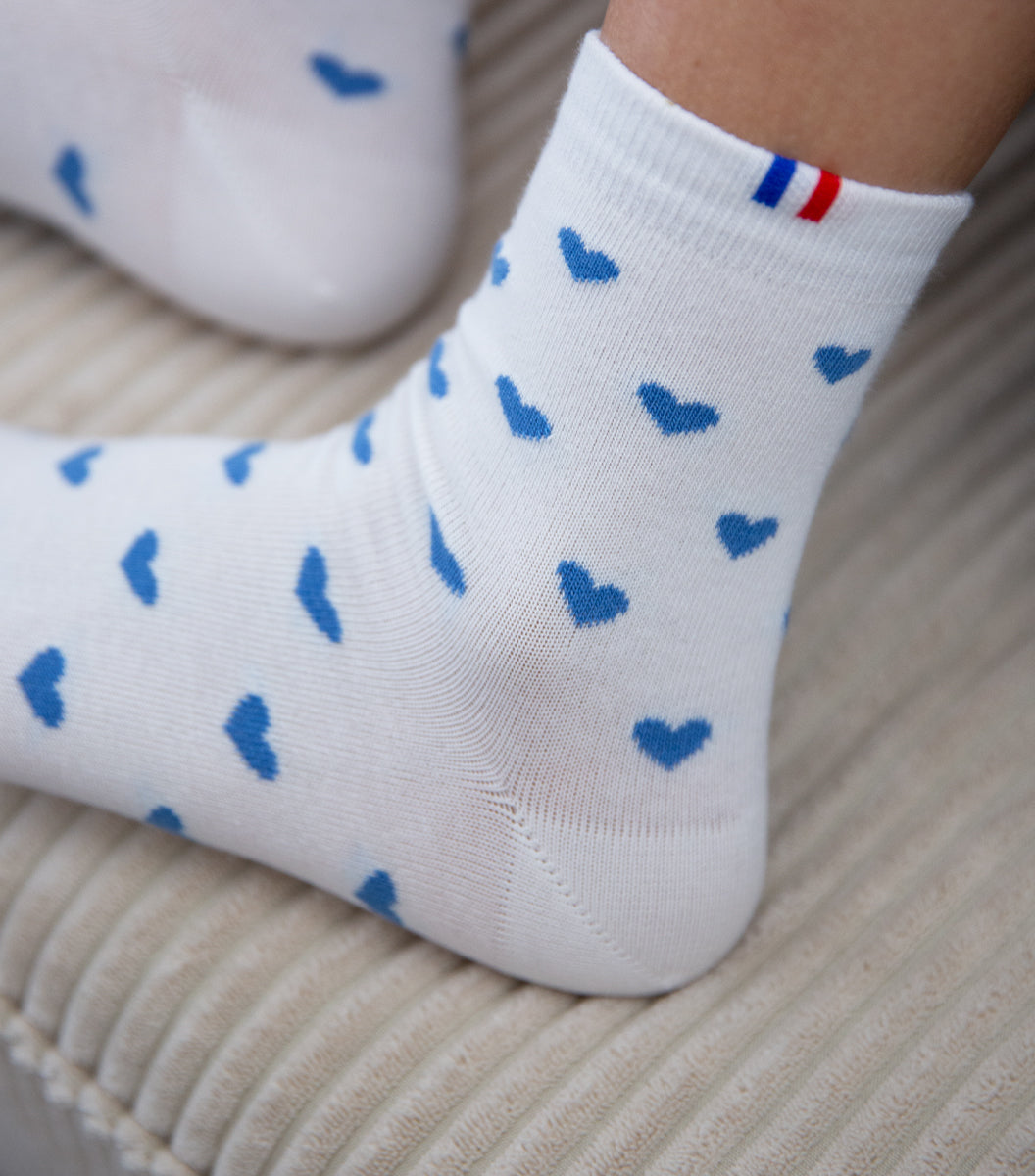 Chaussettes Femme - Petit Cœur Ciel