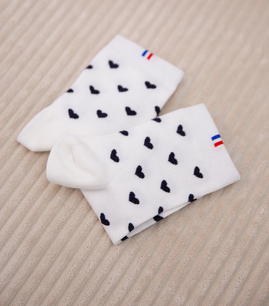 Chaussettes Femme - Petit Cœur Noir