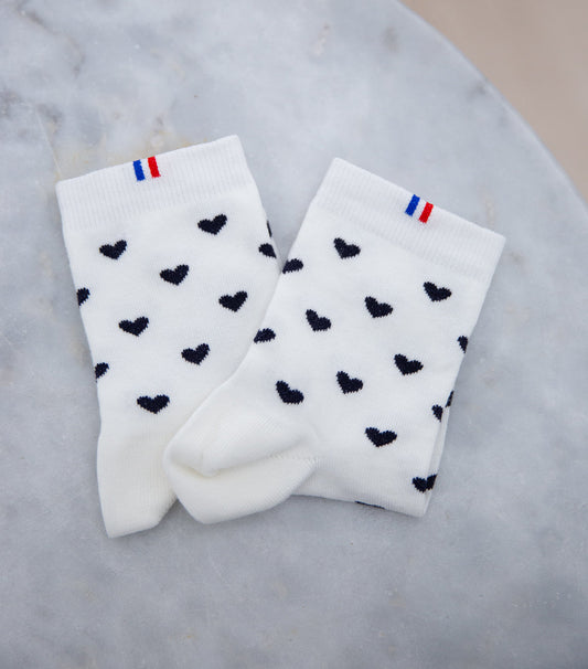 Chaussettes Femme - Petit Cœur Noir