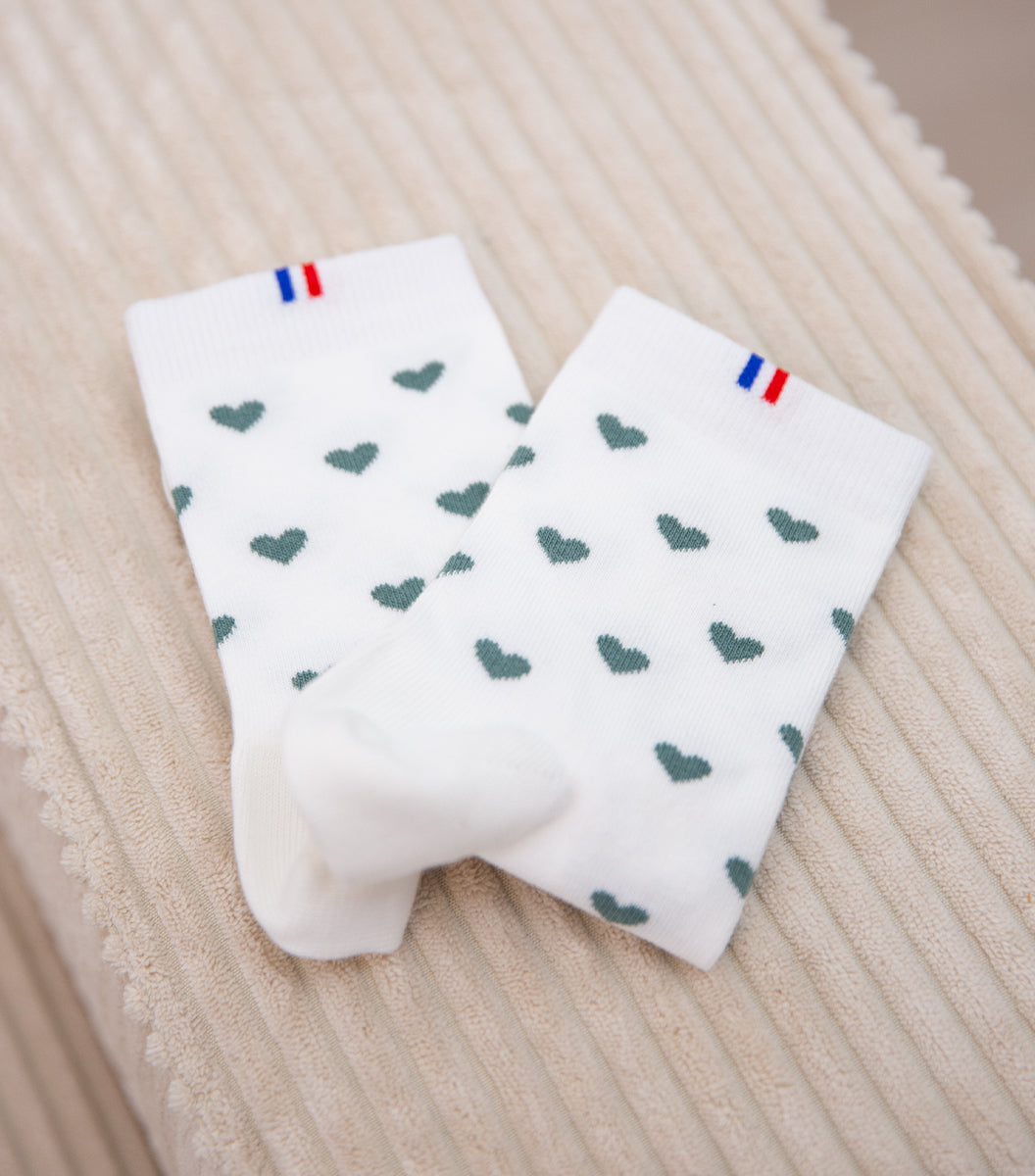 Chaussettes Femme - Petit Cœur Vert