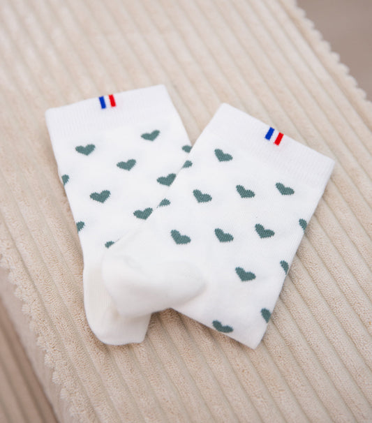 Chaussettes Femme - Petit Cœur Vert