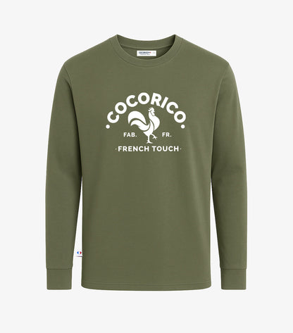 T-shirt Manches Longues Homme Kaki - Coq Français