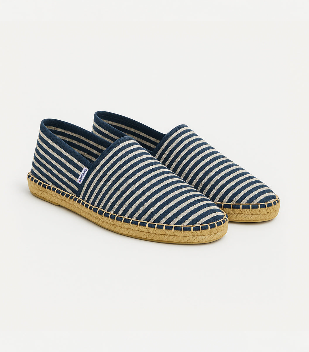 Espadrille Femme Rayé Fine Bleu