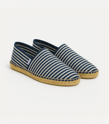 Espadrille Femme Rayé Fine Bleu