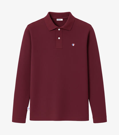 Polo Homme Manches Longues Bordeaux - Iconique