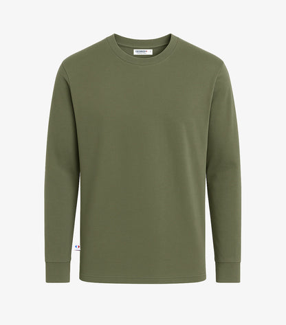 T-shirt Manches Longues Homme Kaki - Intemporel