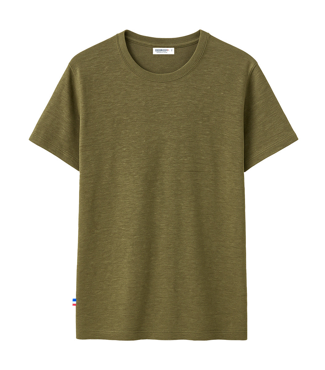 T-shirt Homme en Lin Kaki - Intemporel
