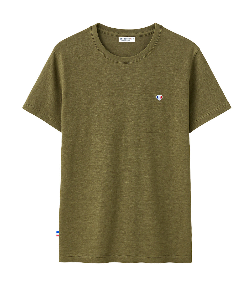 T-shirt Homme en Lin Kaki - Iconique