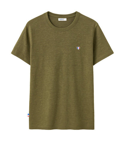 T-shirt Homme en Lin Kaki - Iconique