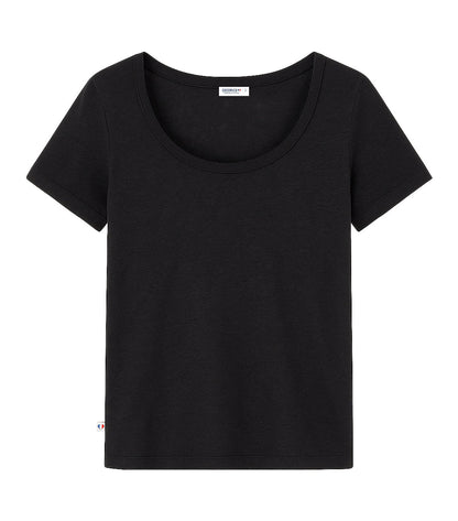 T-shirt Femme en Lin Noir - Intemporel