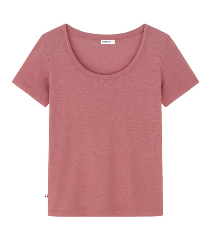 T-shirt Femme en Lin Rose - Intemporel