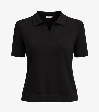 Polo Maille Femme Noir