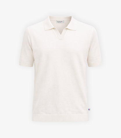 Polo Maille Homme Ecru