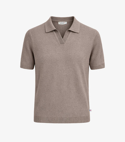 Polo Maille Homme Taupe