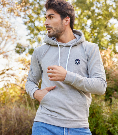 Sweat à capuche Homme Gris - Blason