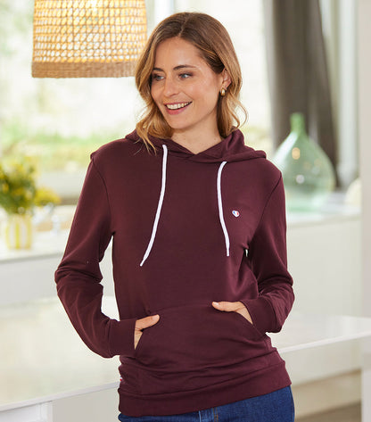Sweat à capuche Femme Bordeaux - Iconique