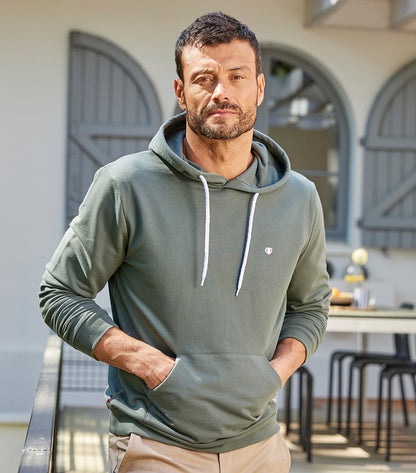 Sweat à capuche Homme Sauge - Iconique