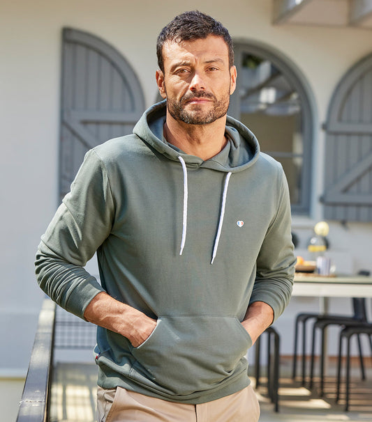 Sweat à capuche Homme Sauge - Iconique