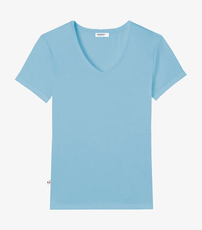 T-shirt col V Femme Ciel - Intemporel